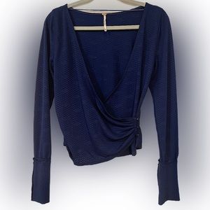 Navy Blue Free People Blouse NWT
